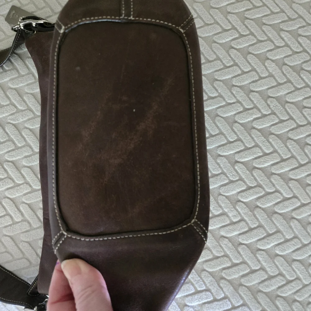 Coach Dark Brown Leather Bag with Silver Accents - Picture 10 of 10